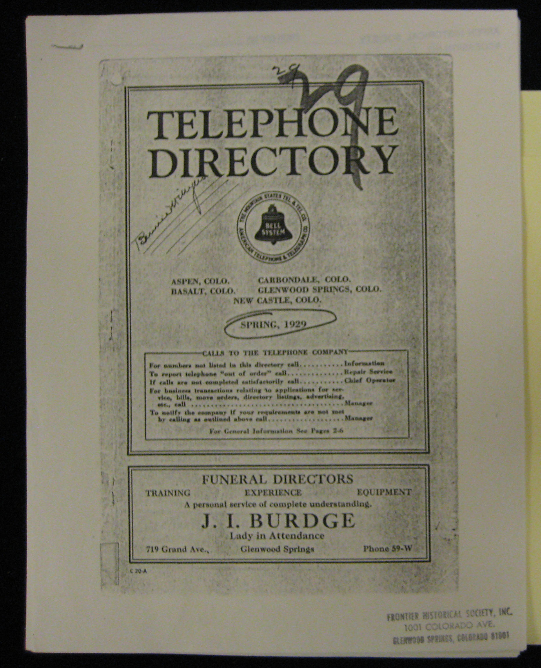 1929 Directory (Spring)