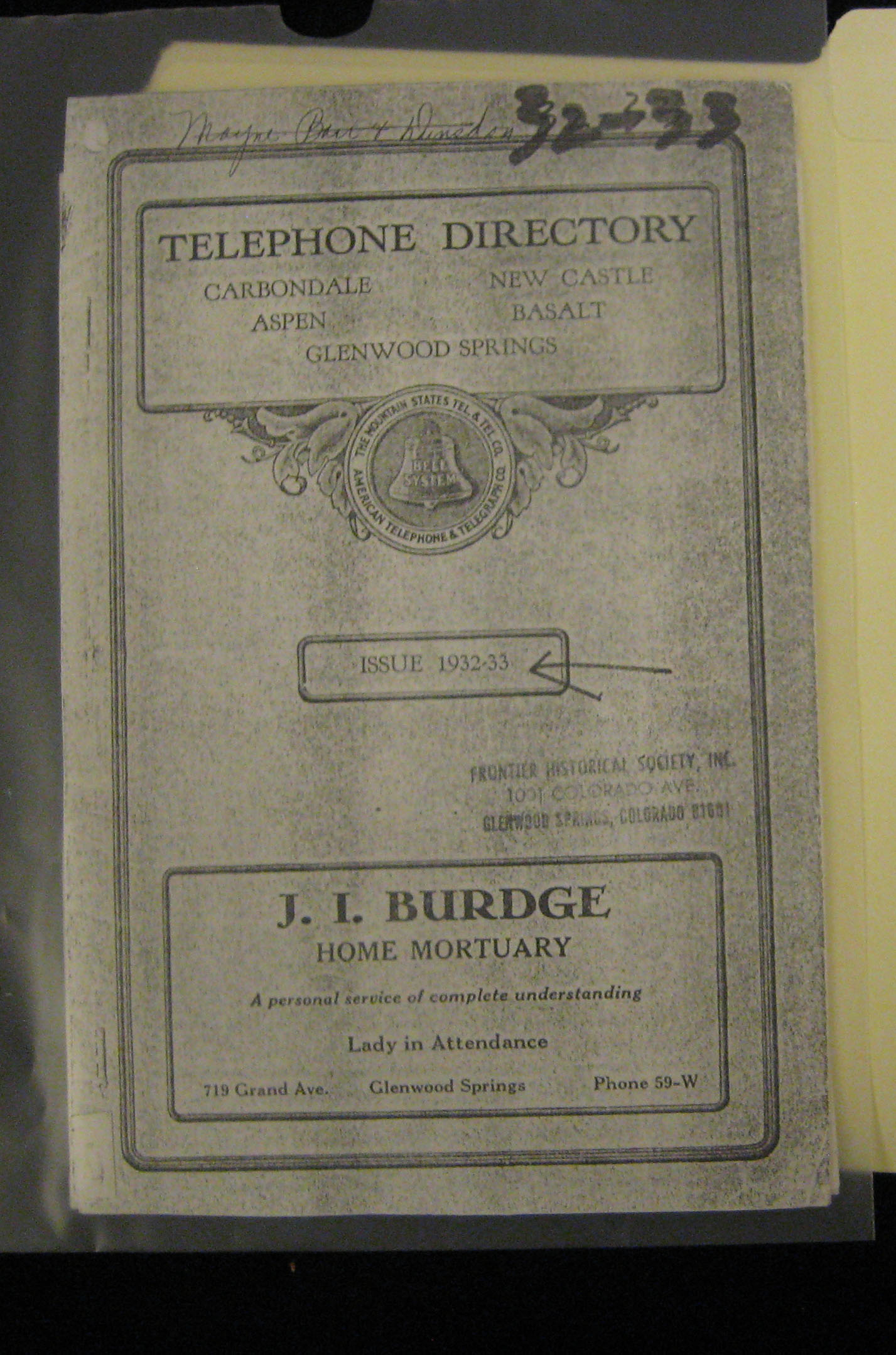 1932-33 Directory